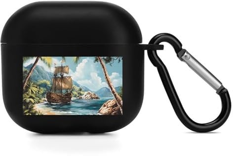 Ocean Boat Vintage Bluetooth Earbuds Protector Compatible with Airpods 4 Cute Wireless Earbud Case Cover