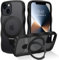 Telaso Magnetisch Ständer für iPhone 13 Mini Hülle, Translucent Matte Handyhülle für iPhone 13 Mini Case, Kompatibel mit MagSafe, Schutzhülle Cover Stoßfest und Sturzsichere, Schwarz