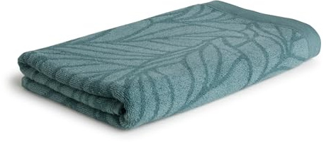 MÖVE Monochrome Organic Lines Duschtuch 67 x 140 cm aus 80% Baumwolle/ 20% Viskose aus Bambus-Zellstoff, Malachite