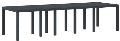 vidaXL Gartentisch Anthrazit 300X100 cm Groß Erweiterbar UV-beständig Perfekt für Essen und Büfett für Outdoor-Nutzung Einfacher Aufbau Stylishes modernes Design Terrassenmöbel Wetterfeste Tische