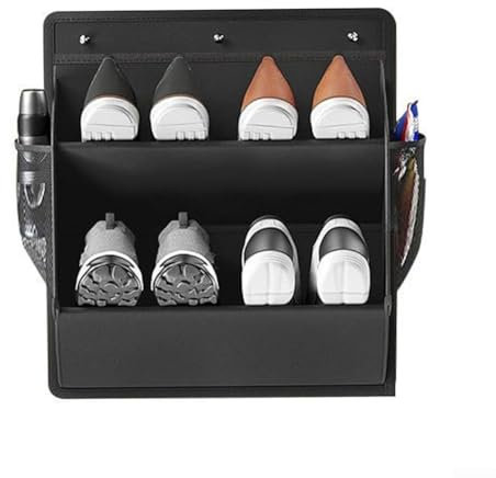 Mühelose Einrichtung Wohnmobil-Schuhschrank mit Bandtür für organisierte Schuhe in begrenzten Räumen (schwarz)