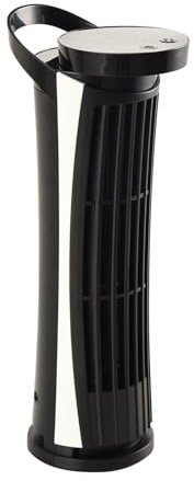 Bladeless Tower Fan With Powerful Airflow, Standing Fan That Blows Cold Air For Home, Usb Plug-In Model Table Lamp Tower 2-Speed Light 2-Speed Wind Speed for Home Office Living Room (Black)