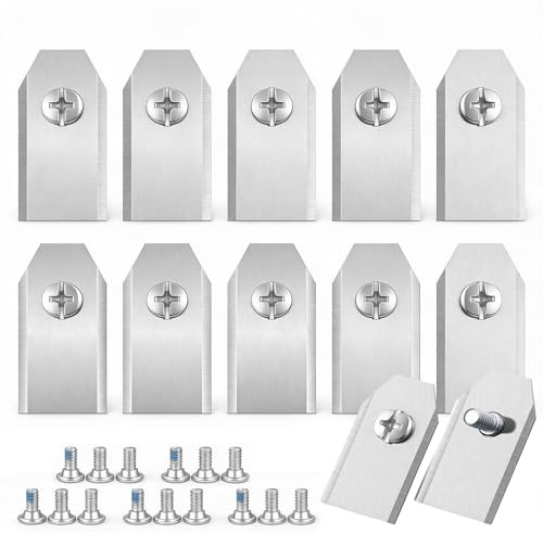 Lot de 12 Lame Robot Tondeuse, vis incluses - Lame de Rechange pour Tondeuse Longue durée Compatible, pour Tondeuses à Gazon Robot Compatible, avec Husqvarna Automower, Gardena, Yard Force