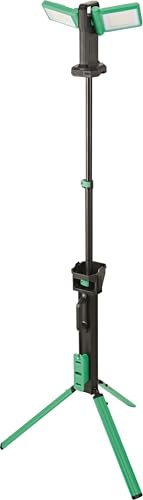 STAHLWILLE LED-Duo-Baustrahler mit höhenverstellbarem Stativ | 2x 36 W-SMD LED-Strahler (dreh- und schwenkbar) 11.500 lm | Netz- und Akkubetrieb (bis zu 6 h) | Arbeitsstrahler Powerbankfunktion