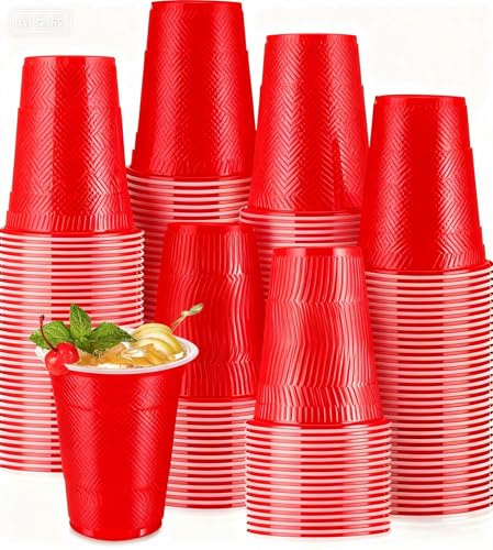 Doaizer Disposable Cups Bulk Plastic Party Cups for Graduation Wedding Birthday New Year Christmas Xmas Theme Party