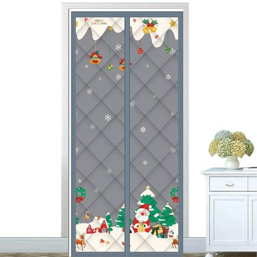 Penlimly Housse de porte isolante | Couverture magnétique coupe-vent | Rideaux de porte magnétiques – Pour chambre, porte, maison, appartement, protection extérieure, terrasse, et femme