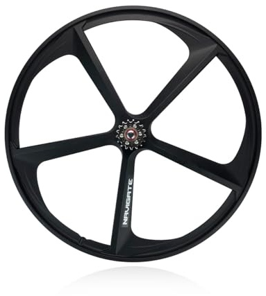 QUYCOIU 700C Fixie Wheelset Black 5 Spoke Fixed Gear Bike Wheels Magnesium Alloy V Brake 100/120MM Front Rear Wheels For 700 * 23-28C Tyres 27Mm Width(Rear)
