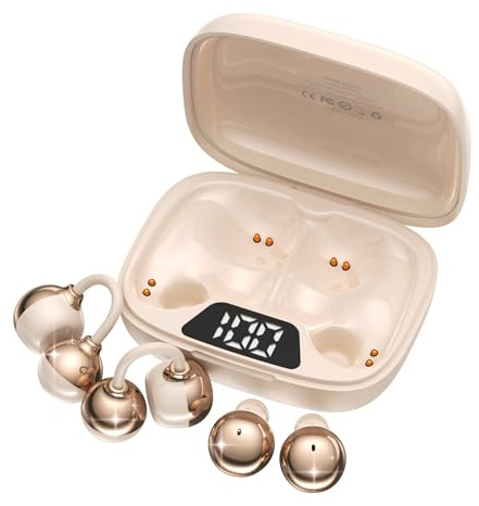 FADCAMELOS 2-in-1 Wireless Earbuds Set, Clip On Earphones & Small Earbuds, 36H Battery, Bass Sound, Ultra Comfortable, IPX5 Waterproof, Stylish for Work/Sport/Sleep