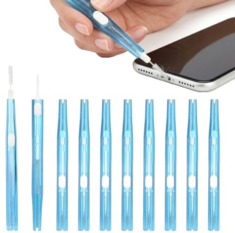 10PCS Phone Charging Port Cleaning Kit with Nylon Bristles & Hook | Anti-Clogging, Double-Sided Dust Remover Charger USB C Cleaner Tools for iPhone, Earbuds, Speaker Keyboard, Electronics