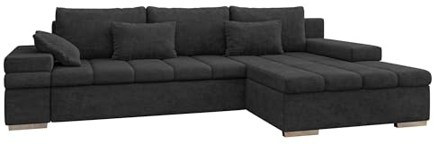 Mirjan24 Ecksofa Bangkok, Eckcouch mit Schlaffunktion und Bettkasten, Ecksofa für Wohnzimmer Gästezimmer Couch L-Form Wohnlandschaft (Margo 227.09, Ecksofa Rechts)