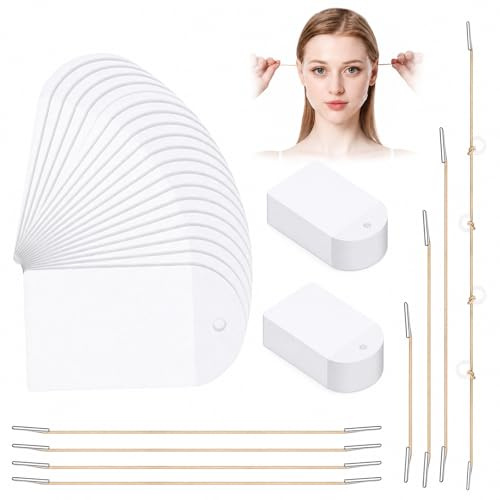 Gesicht Lifting Tape Set,80 Gesichtspflaster + 4 Lifting Seile, Unsichtbares Face Tape Für Falten Reduzieren & Gesicht Straffen & Hautstraffung,Lifting Effekt,Geeignet Für Schlaffe Haut & Doppelkinn