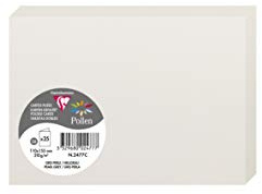 Clairefontaine 2477C Packung mit 25 Doppelkarten Pollen, 210g, in Format C6, 110 x 155mm, hellgrau