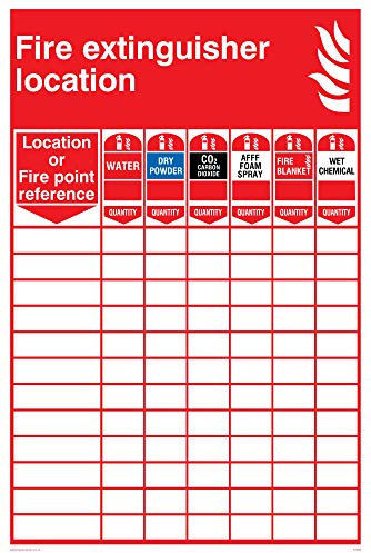 Viking Signs FZ389-A4P-V Fire Extinguisher Location Sign, Vinyl, 300 mm H x 200 mm W