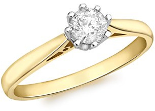 CARISSIMA 18ct Yellow Gold 0.33ct Diamond Solitaire Ring - Size P