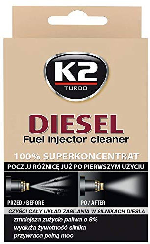 K2 Limpia Inyectores Diesel - Aditivo Limpiador de Inyección y Sistema de Combustible 50 ml, El paquete puede variar
