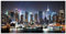 ARTland Wanddeko Glasbilder Wandbild Glas Bild einteilig 100x50 cm Querformat USA New York Skyline Nacht Times Square Hudson River Städte Amerika T5WT
