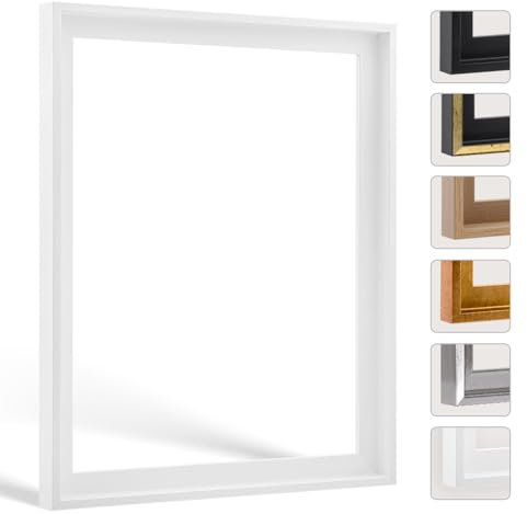 Bildershop-24 Schattenfugen - Rahmen LEMGO 35x100cm Weiß (matt) - 7 Farben 73 Formate