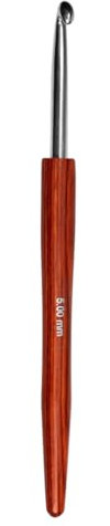 LANA GROSSA 5,5 mm Wollhäkelnadel aus Alu mit Holzgriff