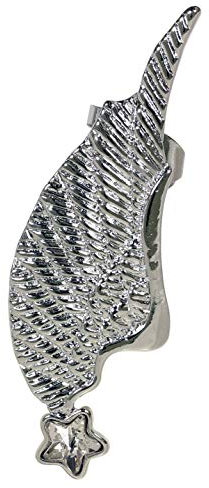 Pain-is-Art Ear Cuff Angel Wing MIT Stern Chirurgenstahl mit Kristall in klar - Ohrstecker RECHTS