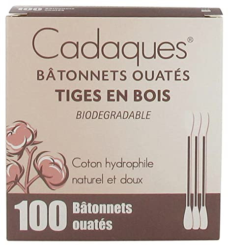 Cadaques 100 Bâtonnets Ouatés Tiges en Bois