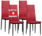 Albatros 2704 Milano Set de 4 sillas de Comedor, Rojo