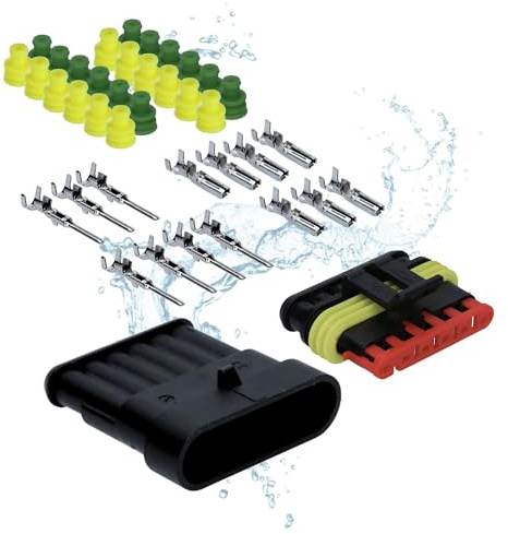 Kalitec KALI-1006 AMP Superseal Set 6 Pôles - Connecteur Étanche IP67 1,5 | Connecteur rapide auto et moto en polyamide, résistant huile et diesel, idéal pour voiture, caravane et bateau