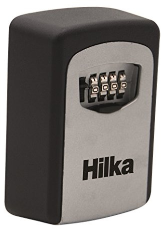Hilka 70104050 Wall Mounted Key Storage Box, Black/Silver, 15x7x21.5cm
