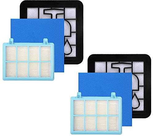 Filters für Philips PowerPro Compact und Active Bodenstaubsauger, 2 Stück Ersatzfilterset für FC9331/09 FC9332/09 FC8010/01 Staubsauger Ersatzfilterset Zubehör