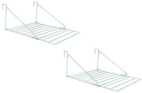 Bargains Hut 7m Folding Over The Door Clothes Utility Airer Caravan Motor Home Metal Laundry Dryer Rack Door Window Balcony White (2)