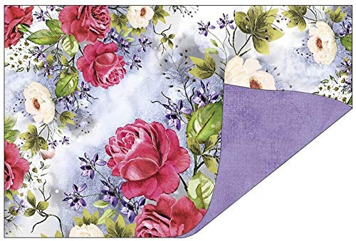Ideen mit Herz Dekorpapiere im Duo-Design | 1 Seite mit Dekor - 1 Seite unifarben | 10 x 15 cm | Faltpapier, Bastelpapier, Dekopapier | 110 g/qm | 50 Stück (Rosen/flieder)