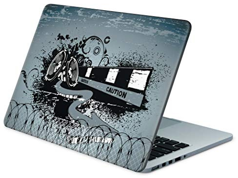 Skins4u Folie Sticker Skin Vinyl Aufkleber mit farbenfrohen Motiven für bis 10 Zoll 25.4x20.3cm Laptop Skin Decal Cover Caution