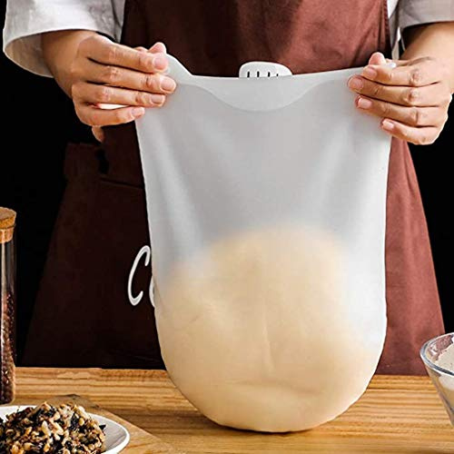 CTTPEG Silikon-Knetbeutel, wiederverwendbarer Silikonbeutel in Lebensmittelqualität, für Brot, Gebäck, Pizza & Tortilla, Aufbewahrungsbeutel für Mehlmischbeutel 2-TLG