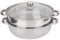Marvellous Vaporera,Vaporera de 2 Capas,27cm/11in Vaporizador de Cocina de Acero Inoxidable con Tapa de Cristal Ventilada,Vaporera de Doble Capa para Cocinar Pescado y Camarones al Vapor