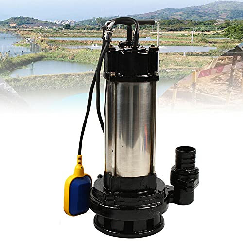 Pompa per acqua sporca, 1500 W, in acciaio inox, 2 CV, 220 V, con interruttore a galleggiante, pompa da giardino per uso industriale e domestico