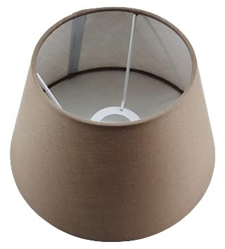 Designer-Lampenschirm-Taupe Hell Leinen Optik rund-konische Form Ø 30cm