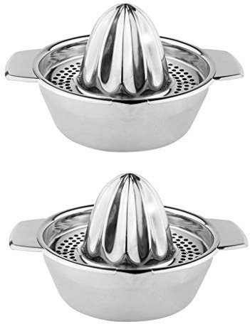 ROYIYI 2pc Presse Citron Individuel Design Deluxe, Presse-citron Presse-agrumes Manuel Presse à Main Vaisselle en MétalVaisselle de Service Transparente