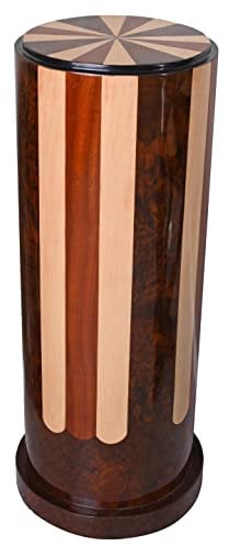 Art Deco Podest „Bauhaus Villa“ aus massivem Holz – Elegante Säule mit Intarsien für Blumen und Skulpturen cat017 Palazzo Exklusiv