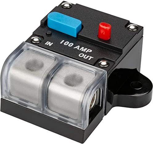 Porte-fusibles onduleur pour voiture - Disjoncteur de puissance solaire - Inline - Disjoncteur avec couvercle étanche - Pour moteur de voiture, marine, bateau (100 A)