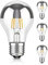 ledscom.de 4 Stück E27 LED Leuchtmittel, A60, warmweiß (2700 K), 4,1 W, 461lm, Kopfspiegel (silber)