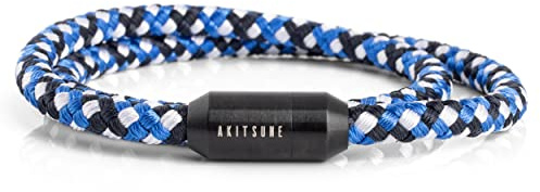 Akitsune Mare Segeltau Nylonarmband | 5 mm breit | Magnetischer Kapselverschluss Doppelt Gewickelt Damen Herren Maritim