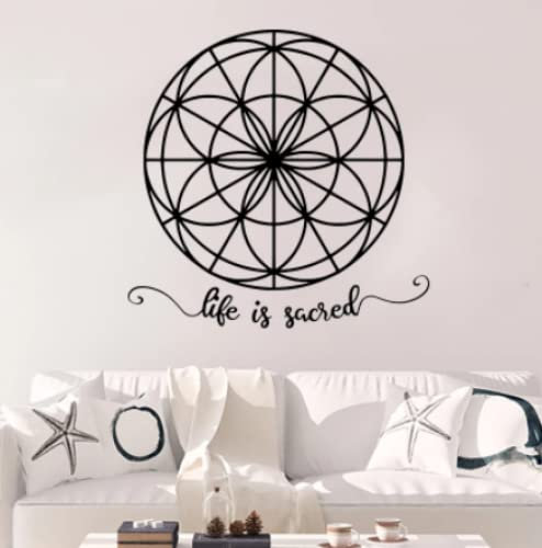 Seed Of Life Is Sacred Wall Sticker Mandala Sacred Geometry Flower Wall Decal Yoga Kinderzimmer Schlafzimmer Vinyl Home Decor40cmwidex40cmhigh