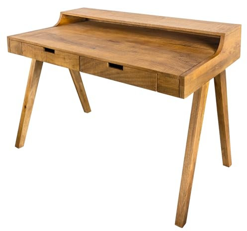 riess-ambiente.de Massiver Sekretär Monsoon 120cm Mangoholz Schreibtisch | einzigartiger Bürotisch aus Massivholz