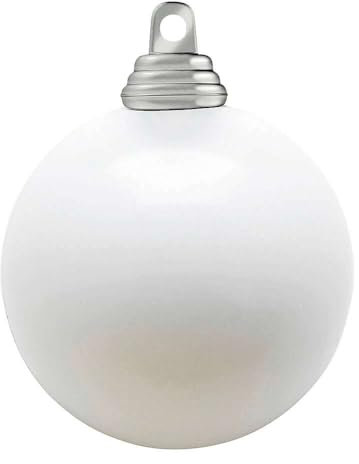 Deco Woerner Weiße, glänzende Weihnachtskugeln aus schwer entflammbarem Kunststoff, 8 cm Ø - 12 Stück
