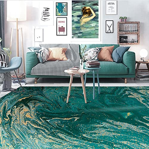 Kurzflor Teppich Wohnzimmer Teppich Modernes abstraktes goldenes Dunkles Braunfür die Dekoration des Treppenbereichs im Eingangsbereich des Flurs