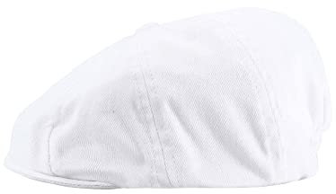 mintgreen Berretto da Ragazzo per Neonati, Cappello Piatto da Panettiere in Tweed a Spina di Pesce, Bianco Perla, 6-8 Anni