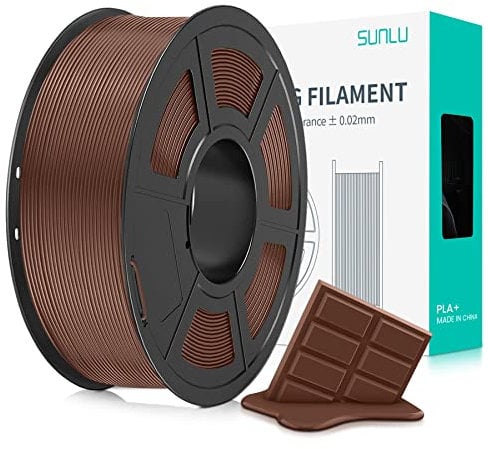 SUNLU PLA+ Filament 1.75mm, PLA Plus 3D Drucker Filament, Stärker belastbar, Neatly Wound, 1KG 3D Druck PLA+ Filament, Maßgenauigkeit +/- 0.02mm,Schokolade