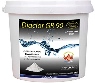 Tricloro Puro - Cloro Granulado Piscinas DIACLOR GR 90 5 KG - Disolución Lenta