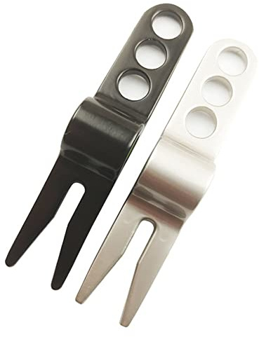 MBUYGYUO 2 Pcs Lightweight Golf Ball Markers Zinc Alloy Golf Divot Repair Tool Pitch Mark Repair Tool Golf Divot Tool for Golfer