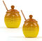 Rocutus Lot de 2 pots à miel en céramique avec loupe, couvercle et agitateur en bois – Lot de 2 pots à miel élégants, rangement de cuisine, distributeur de miel, cadeau pour amoureux des abeilles, en