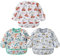 Yealoo Paquete de 3 Babero con Mangas Impermeable 6-36 Meses Baberos Babetes Bebe lavables, de Poliéster